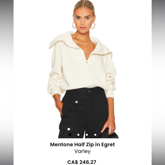 Revolve mentone half zip egret - Picture 1 of 5